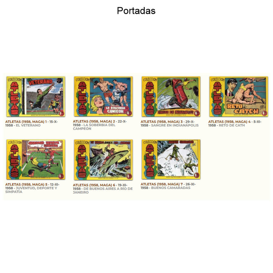 ATLETAS – Colección Completa – 7 Tebeos En Formato PDF - Descarga Inmediata