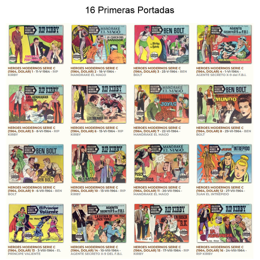 HÉROES MODERNOS – Serie C – Colección Completa – 76 Tebeos En Formato PDF - Descarga Inmediata