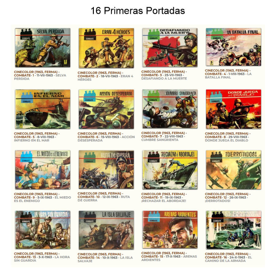 CINECOLOR COMBATE – Colección Completa – 55 Tebeos En Formato PDF - Descarga Inmediata