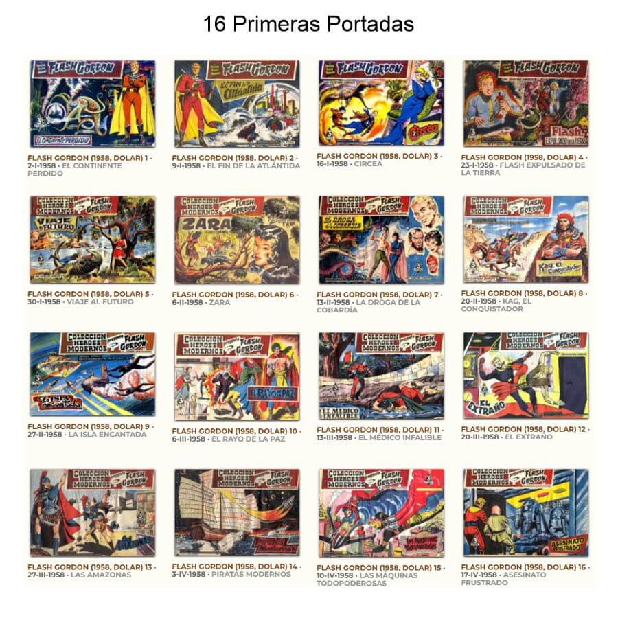 FLASH GORDON – Héroes Modernos 1958 – Colección Completa – 70 Tebeos En Formato PDF - Descarga Inmediata