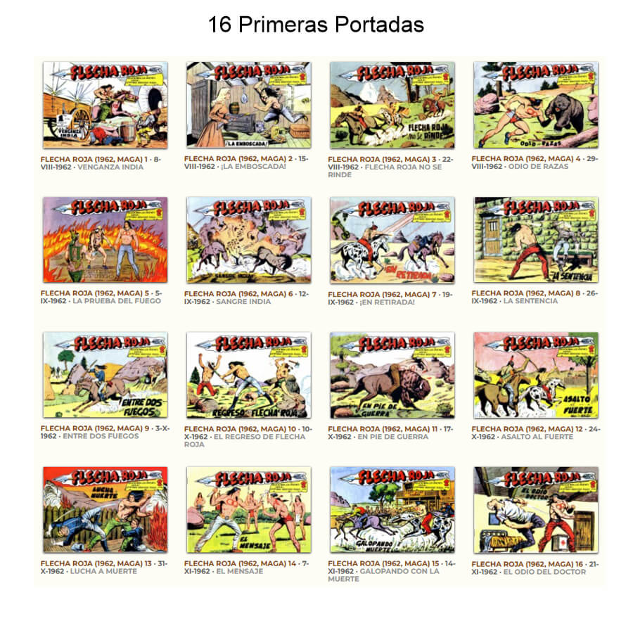 FLECHA ROJA - Colección Completa - 79 Tebeos En Formato PDF - Descarga Inmediata
