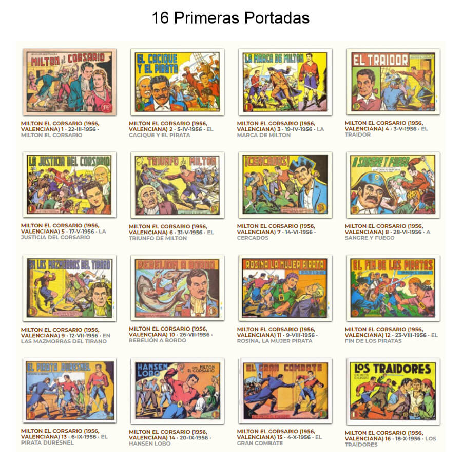MILTON EL CORSARIO – Colección Completa – 130 Tebeos En Formato PDF - Descarga Inmediata