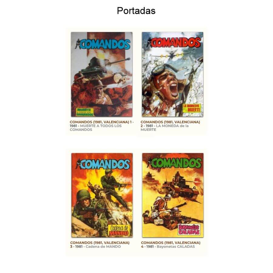 COMANDOS – 1981 - Colección Completa – 4 Tebeos En Formato PDF - Descarga Inmediata