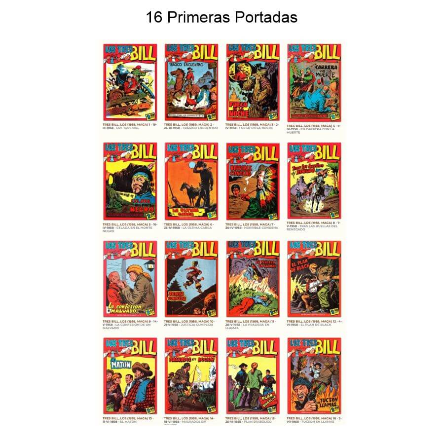 LOS TRES BILL - 1958 - Colección Completa - 36 Tebeos En Formato PDF - Descarga Inmediata