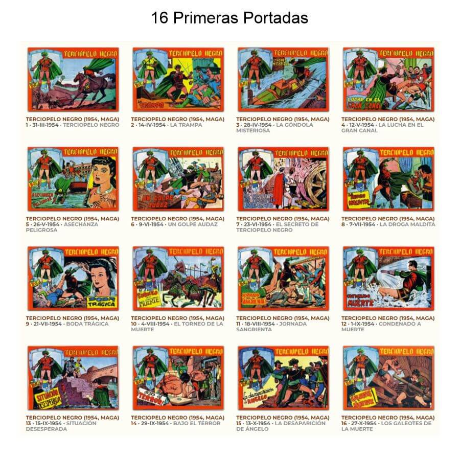 TERCIOPELO NEGRO - 1954 - Colección Completa - 25 Tebeos En Formato PDF - Descarga Inmediata