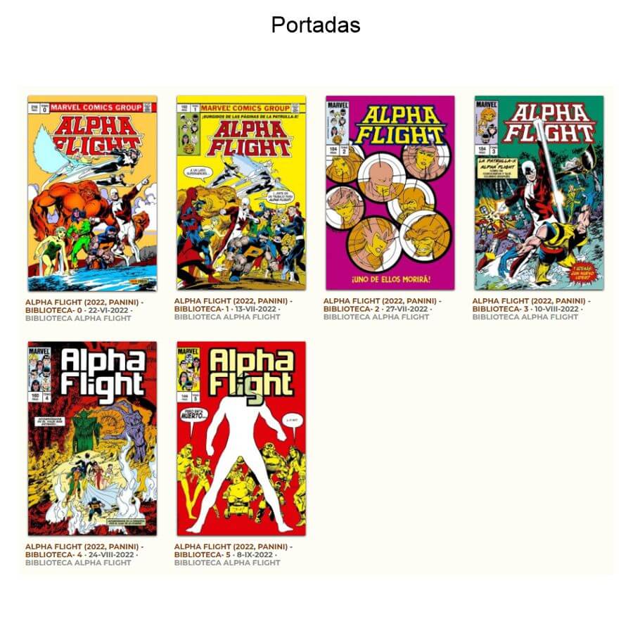 BIBLIOTECA ALPHA FLIGHT - 2022 - Colección Completa – 6 Tomos En Formato PDF - Descarga Inmediata