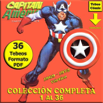 CAPITAN AMERICA - Vértice 1969 Vol. 1 – Colección Completa – 36 Tebeos En Formato PDF - Descarga Inmediata