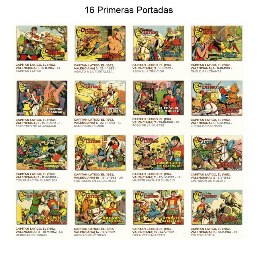 EL CAPITÁN LÁTIGO - 1962 - Valenciana - Colección Completa - 25 Tebeos En Formato PDF - Descarga Inmediata