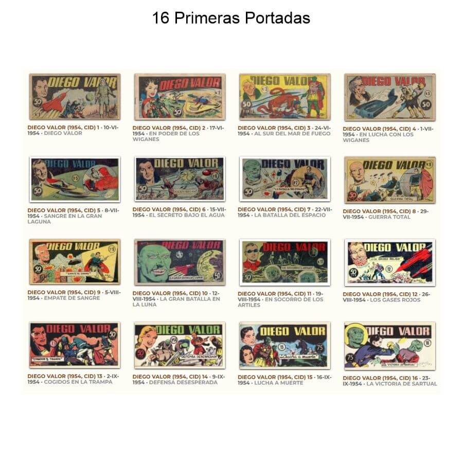 DIEGO VALOR – 1954 - Cid - Colección Completa – 125 Tebeos En Formato PDF - Descarga Inmediata
