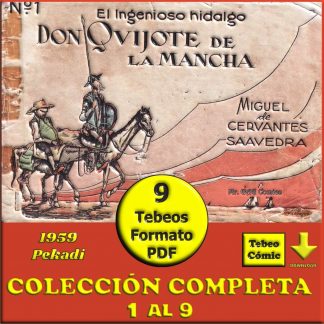 DON QUIJOTE DE LA MANCHA - 1959 - Colección Completa - 9 Tebeos En Formato PDF - Descarga Inmediata