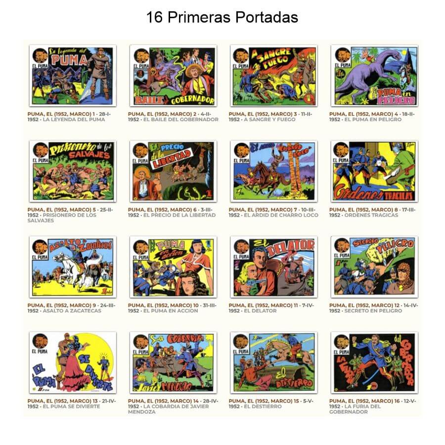 EL PUMA - 1952 / 1954 – Series 1 y 2 – Colección Completa – 121 Tebeos En Formato PDF - Descarga Inmediata