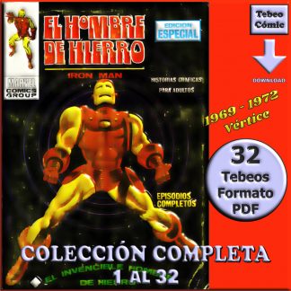 EL HOMBRE DE HIERRO - Iron Man - Vértice 1969 Vol. 1 – Colección Completa – 32 Tebeos En Formato PDF - Descarga Inmediata