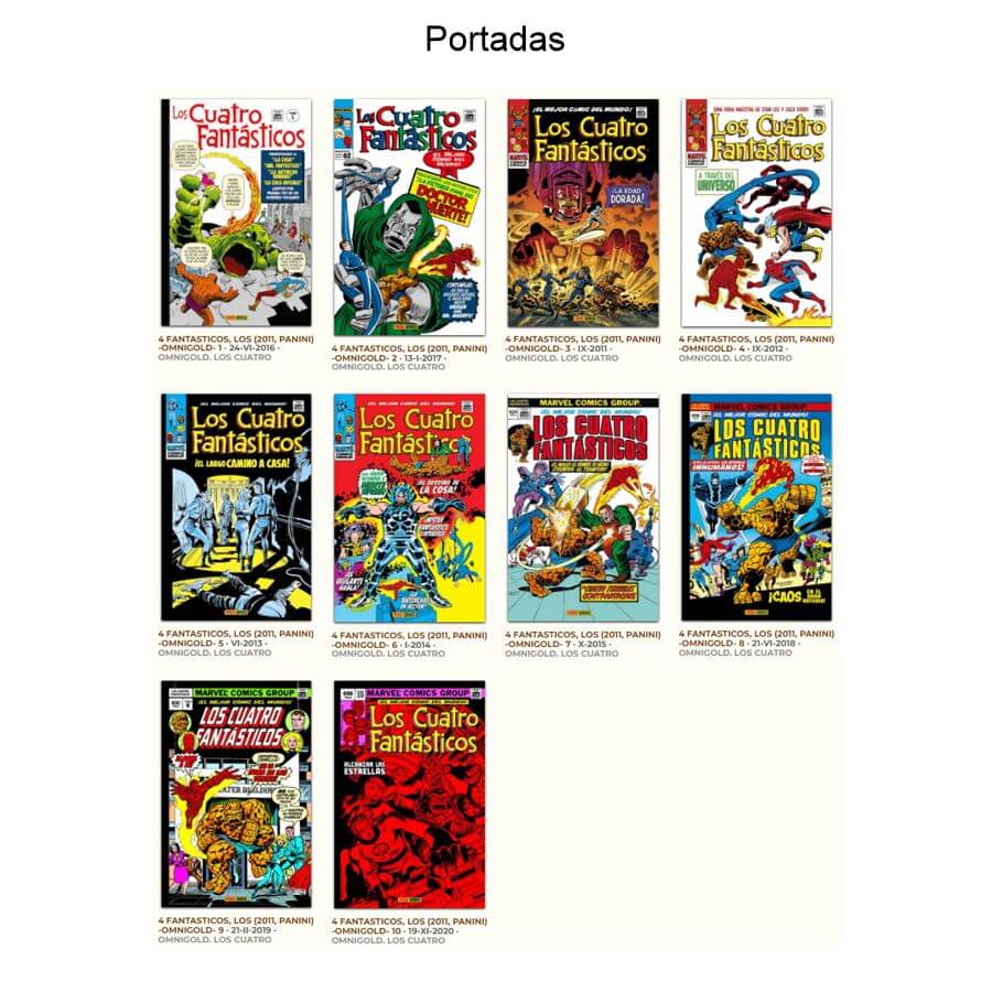 LOS CUATRO FANTÁSTICOS - 2011 - OMNIGOLD – Colección Completa – 10 Tomos En Formato PDF - Descarga Inmediata