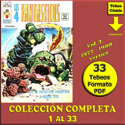 LOS 4 FANTÁSTICOS (Fantastic Four) - Vol. 3 - Vértice 1977 – Colección Completa – 33 Tebeos En Formato PDF - Descarga Inmediata