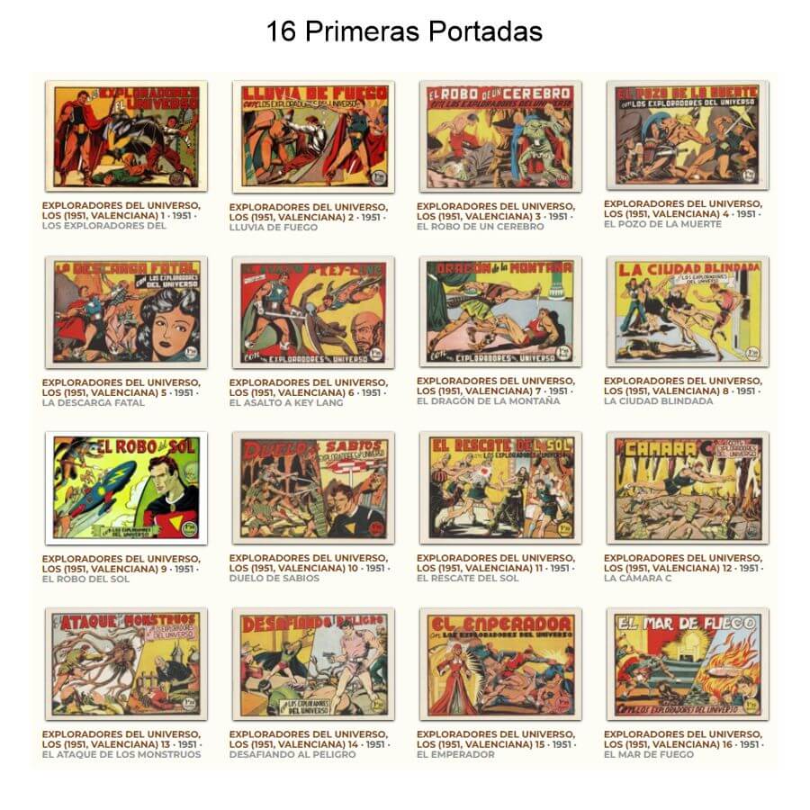 LOS EXPLORADORES DEL UNIVERSO - 1951 - Valenciana - Colección Completa - 18 Tebeos En Formato PDF - Descarga Inmediata