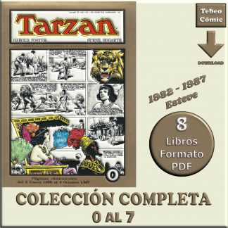 TARZAN - 1982 – Tiras Dominicales - Garden / Hogart - Colección Completa – 8 Libros En Formato PDF - Descarga Inmediata