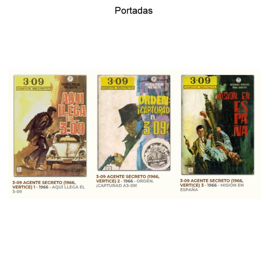 3-09 AGENTE SECRETO - 1966 - Vértice – Colección Completa – 3 Tebeos En Formato PDF - Descarga Inmediata