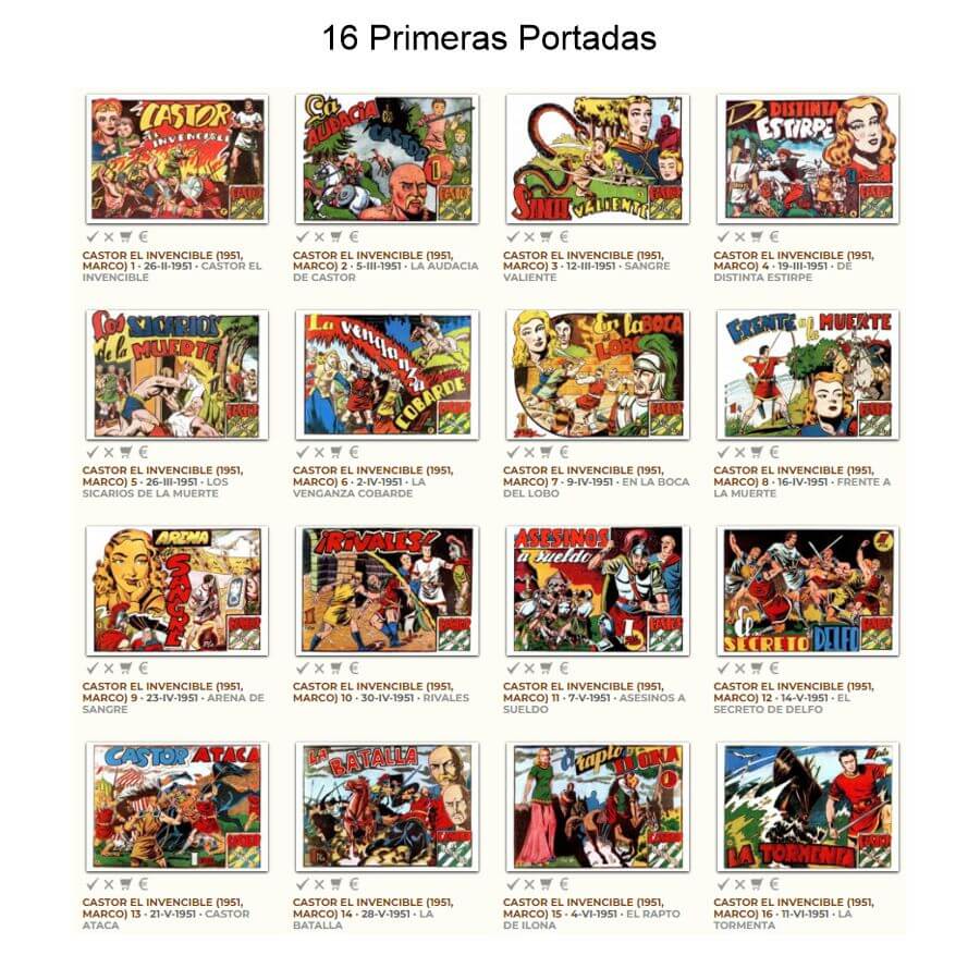 CASTOR EL INVENCIBLE - 1951 - Colección Completa - 48 Tebeos En Formato PDF - Descarga Inmediata