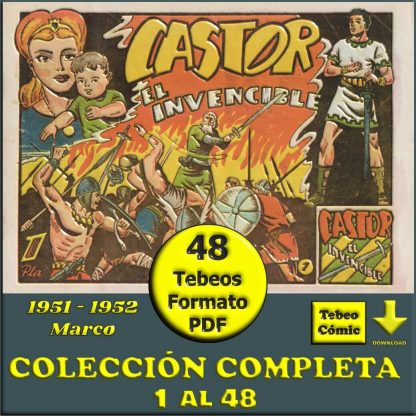 CASTOR EL INVENCIBLE - 1951 - Colección Completa - 48 Tebeos En Formato PDF - Descarga Inmediata