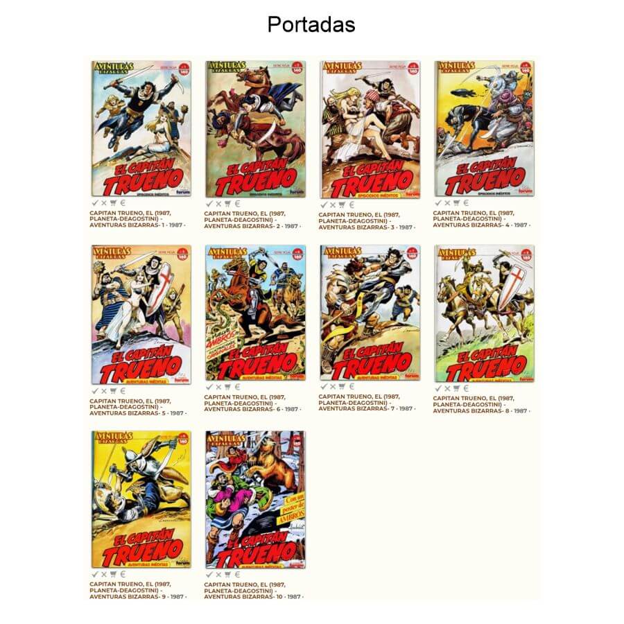 EL CAPITAN TRUENO – Aventuras Bizarras – 1987 - Forum - Colección Completa – 10 Tebeos En Formato PDF - Descarga Inmediata