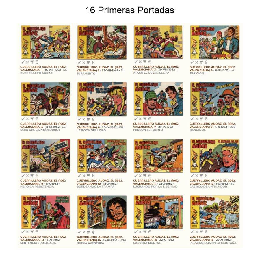 EL GUERRILLERO AUDAZ - 1962 - Valenciana - Colección Completa - 26 Tebeos En Formato PDF - Descarga Inmediata