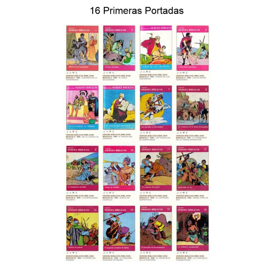 HÉROES BÍBLICOS - 1981 - Ediciones Don Bosco – Colección Completa – 60 Tebeos En Formato PDF - Descarga Inmediata