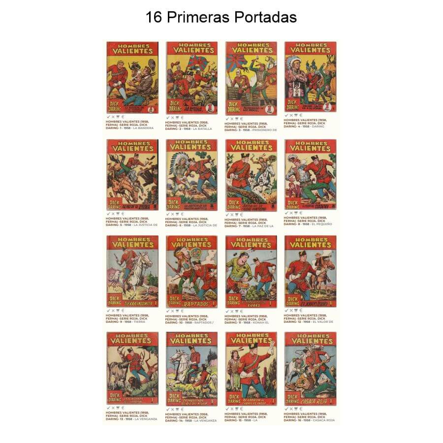 DICK DARING - Hombres Valientes Serie Roja - 1958 - Ferma – Colección Completa – 28 Tebeos En Formato PDF - Descarga Inmediata