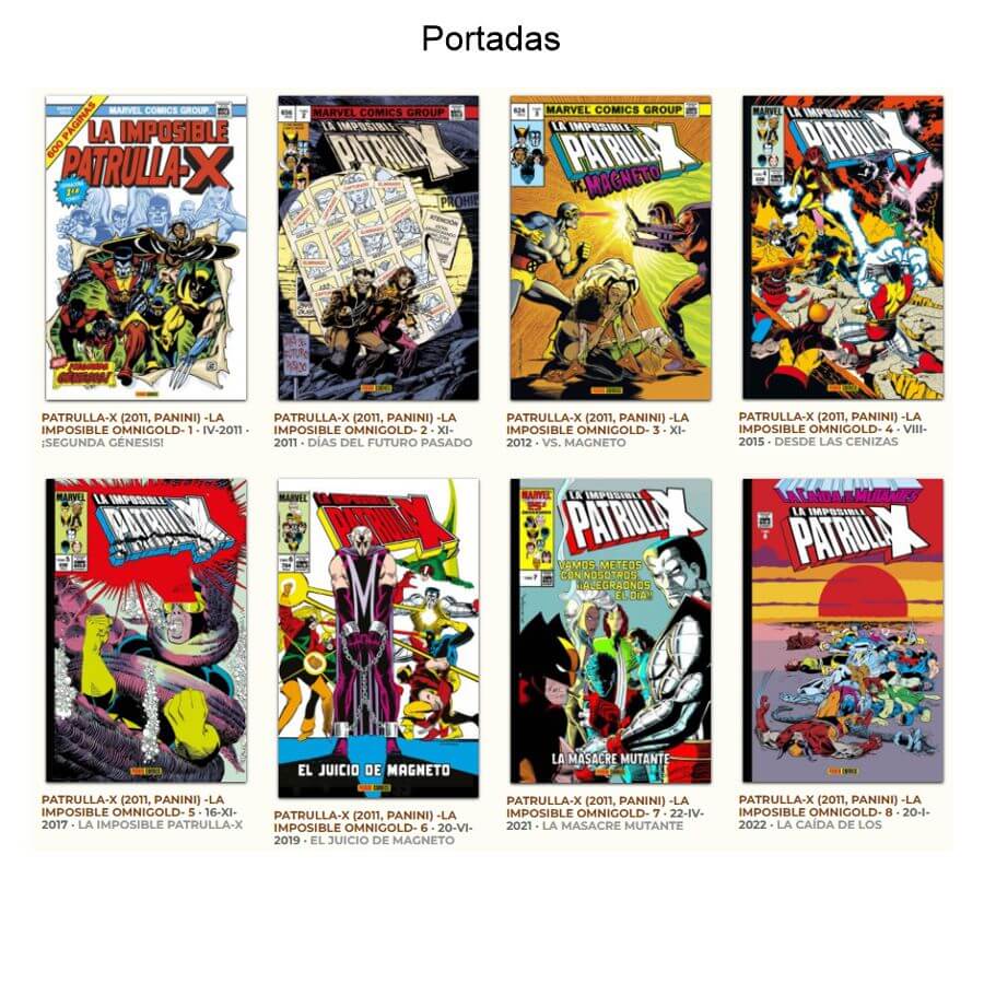 LA IMPOSIBLE PATRULLA X - 2011 - OMNIGOLD – Colección Completa – 8 Tomos En Formato PDF - Descarga Inmediata