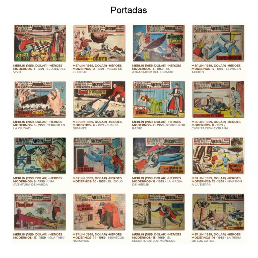 MERLIN EL MAGO MODERNO – Mandrake - Héroes Modernos 1959 – Colección Completa – 16 Tebeos En Formato PDF - Descarga Inmediata