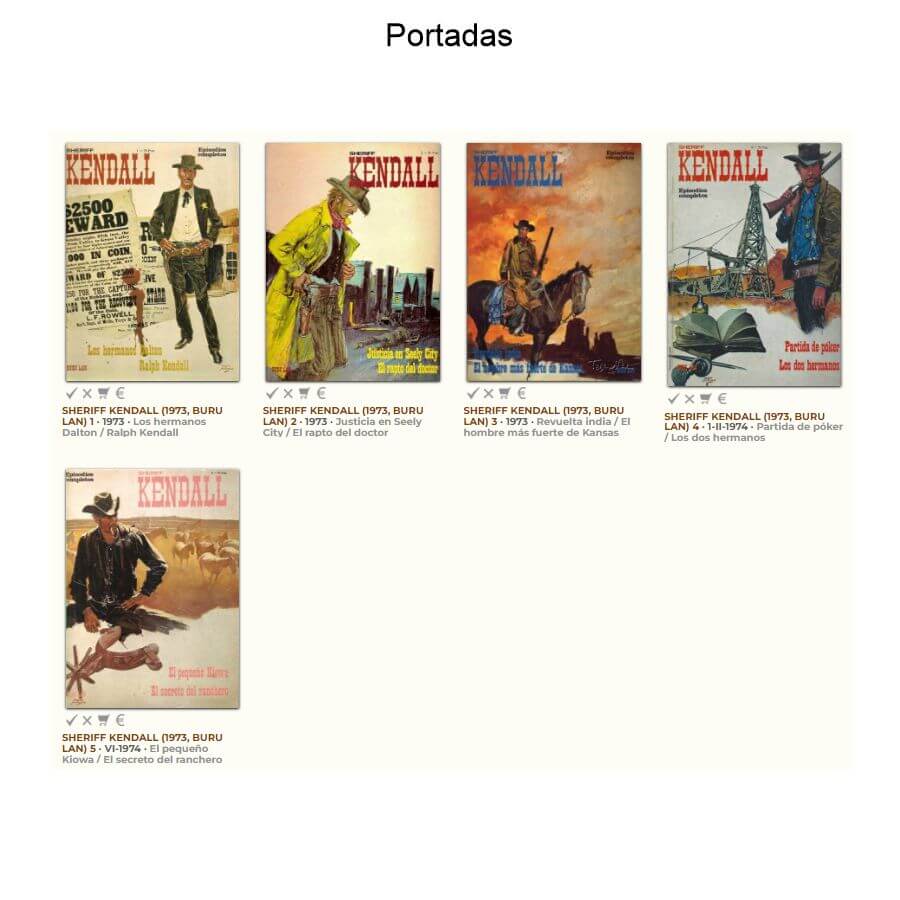 SHERIFF KENDALL - 1973 - Buru Lan - Colección Completa - 5 Libros En Formato PDF - Descarga Inmediata
