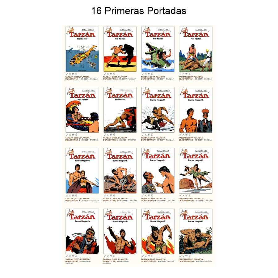 TARZAN - Foster / Hogarth - 2007 - Planeta - Colección Completa - 18 Libros En Formato PDF - Descarga Inmediata