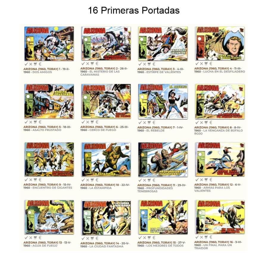 ARIZONA - 1960 - Toray – Colección Completa – 41 Tebeos En Formato PDF - Descarga Inmediata