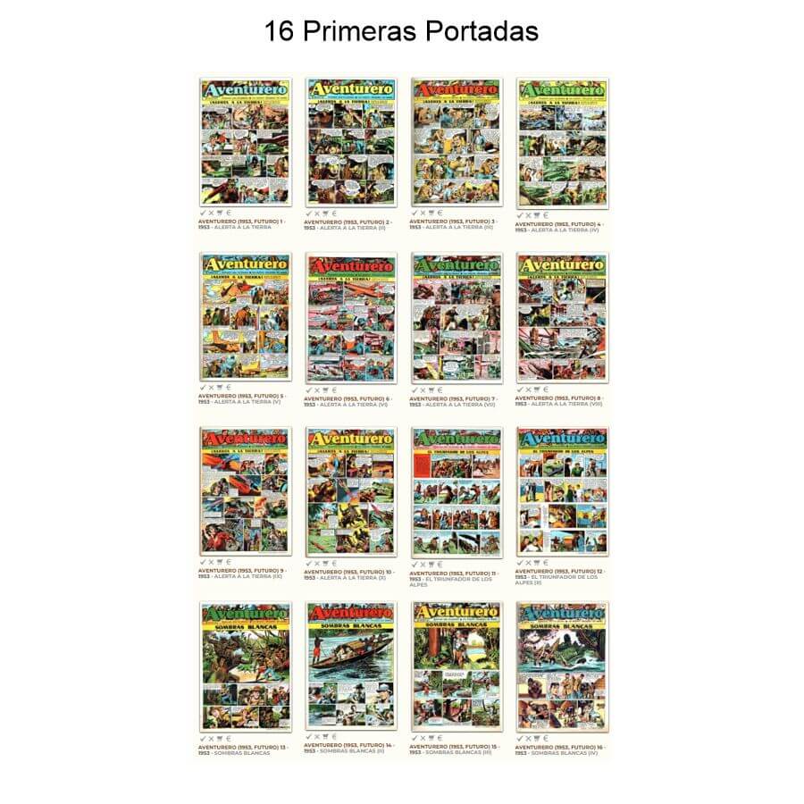 AVENTURERO – 1953 - Futuro - Colección Completa – 38 Tebeos En Formato PDF - Descarga Inmediata