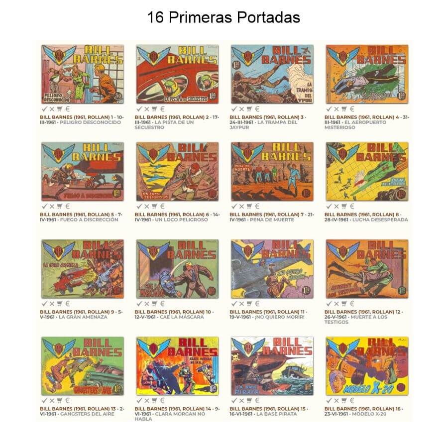 BILL BARNES – 1961 - Rollán - Colección Completa – 27 Tebeos En Formato PDF - Descarga Inmediata