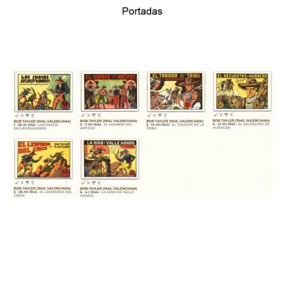 BOB TAYLER El Justiciero – 1945 - Valenciana - Colección Completa – 6 Tebeos En Formato PDF - Descarga Inmediata