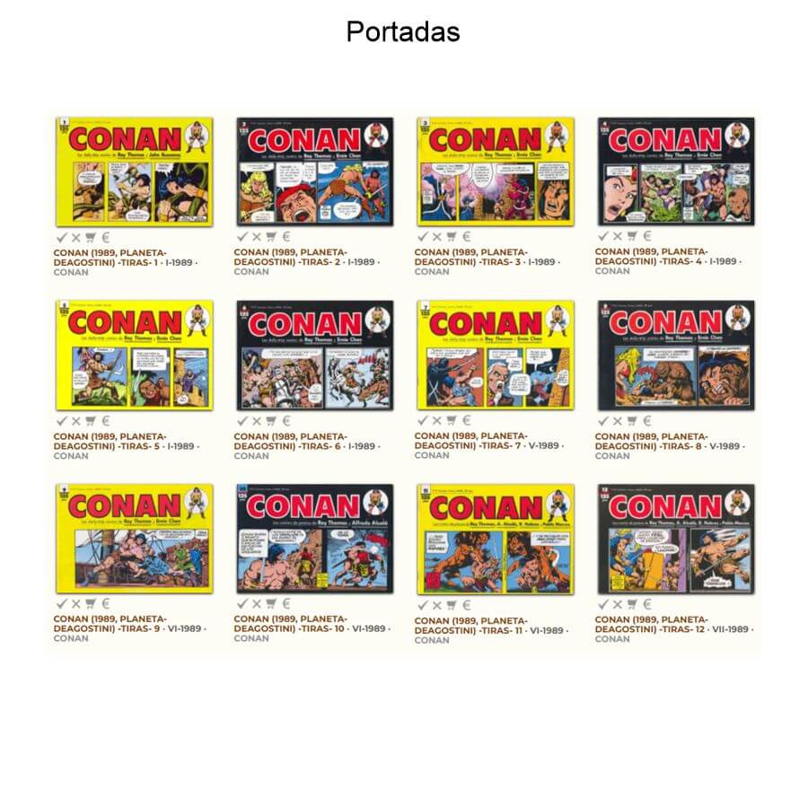 CONAN - Tiras De Prensa – 1989 – Planeta - Colección Completa – 12 Tebeos En Formato PDF - Descarga Inmediata