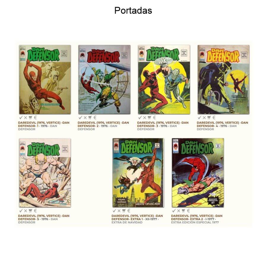 DAN DEFENSOR (Daredevil) - 1976 - Vol. 2 - Vértice – Colección Completa – 7 Tebeos En Formato PDF - Descarga Inmediata