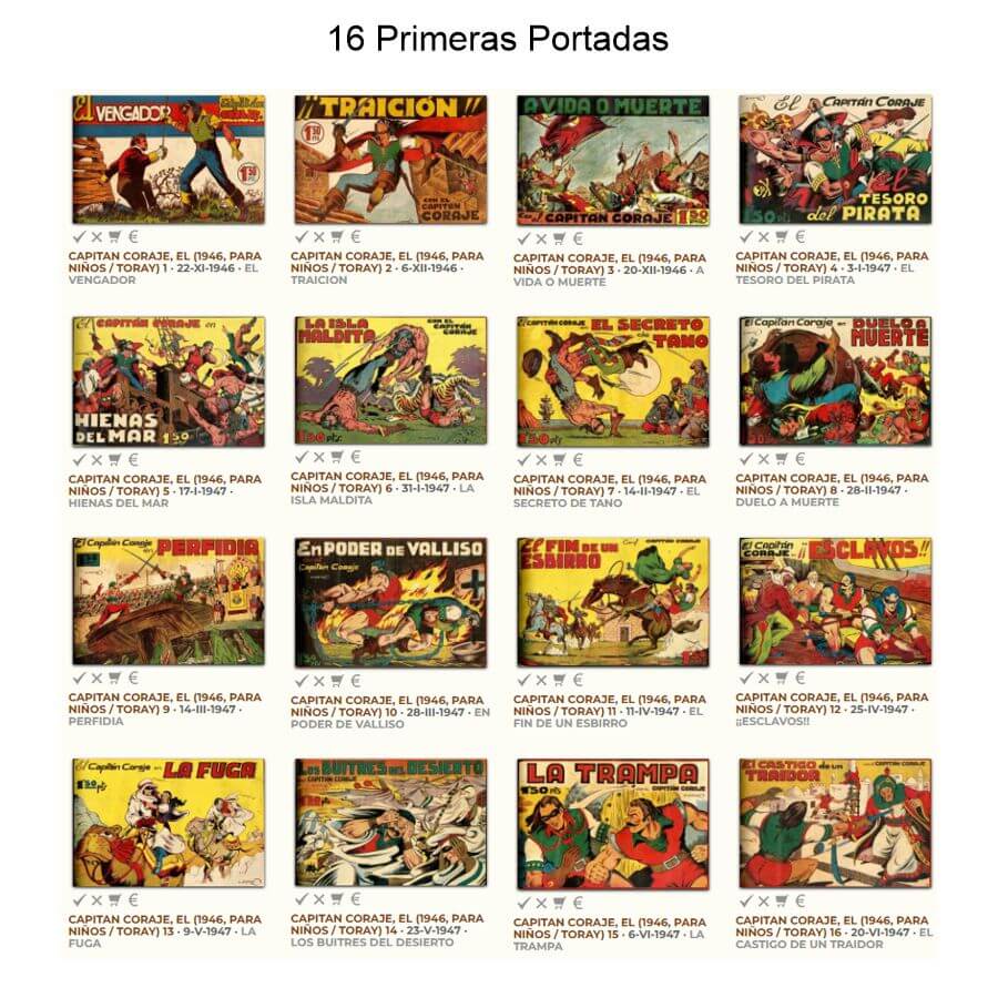 EL CAPITÁN CORAJE – 1946 - Toray – Colección Completa – 45 Tebeos En Formato PDF - Descarga Inmediata