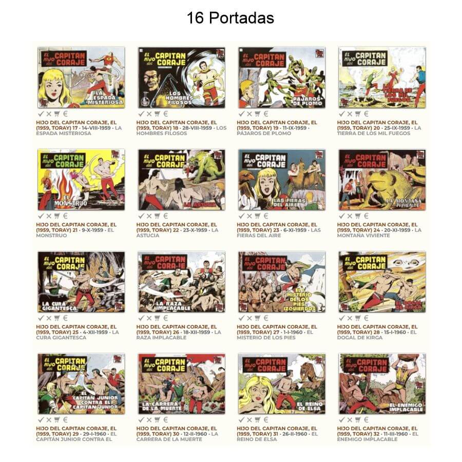 EL HIJO DEL CAPITÁN CORAJE – 1959 – Toray - Colección Completa – 52 Tebeos En Formato PDF - Descarga Inmediata