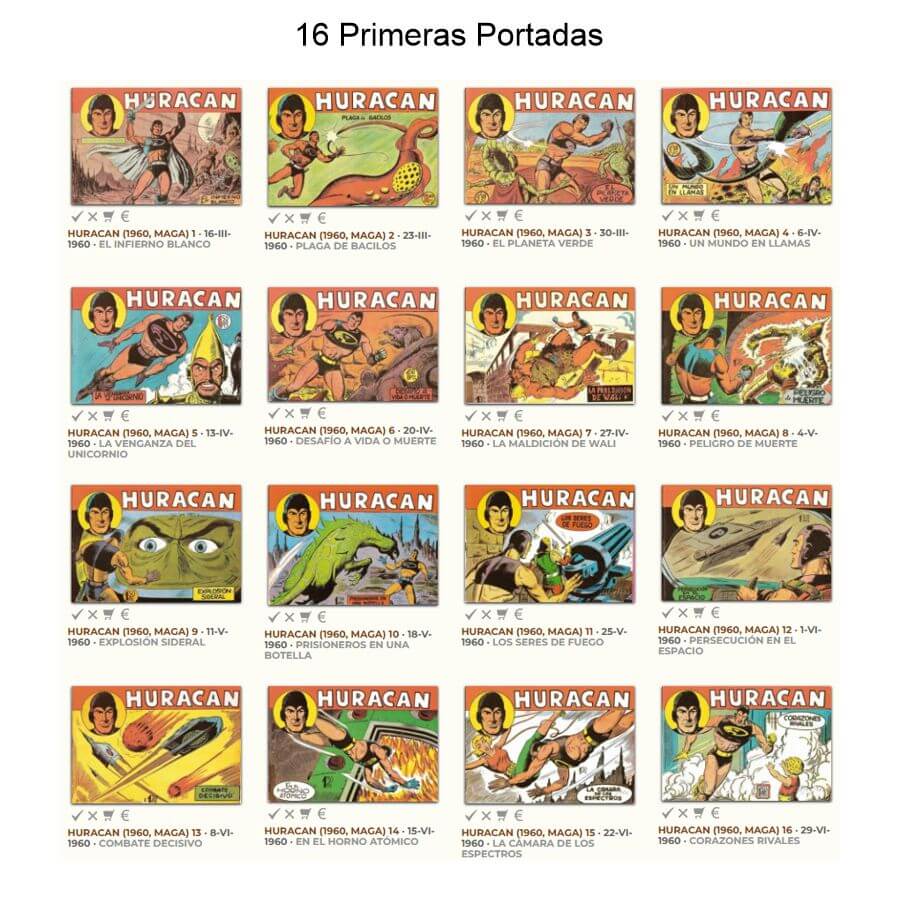 HURACAN - 1960 - Maga – Colección Completa – 20 Tebeos En Formato PDF - Descarga Inmediata