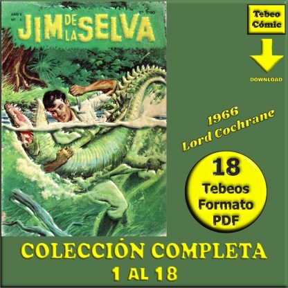 JIM DE LA SELVA (Jungle Jim) - 1966 - Lord Cochrane – Colección Completa – 18 Tebeos En Formato PDF - Descarga Inmediata