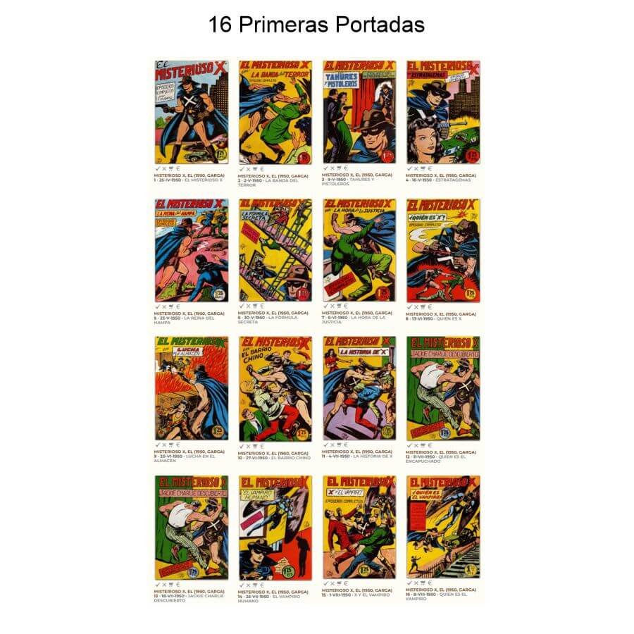 EL MISTERIOSO X - 1950 - M. Gago - Garga – Colección Completa – 31 Tebeos En Formato PDF - Descarga Inmediata
