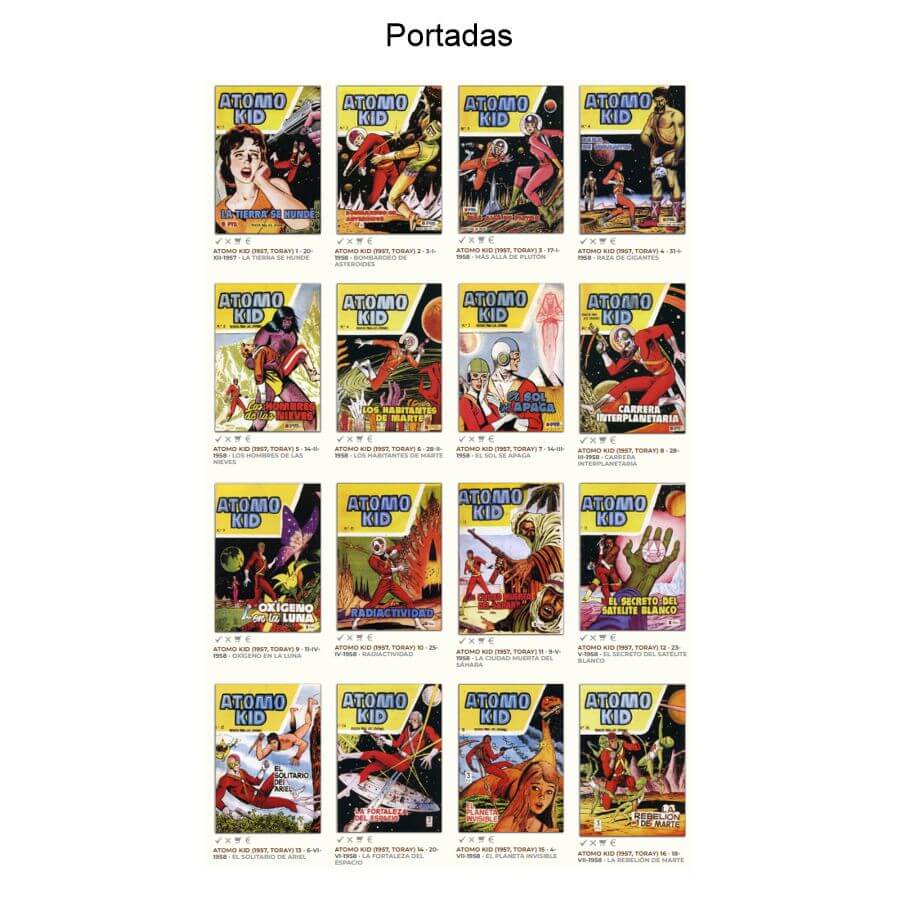 ÁTOMO KID – 1957 - Toray - Colección Completa – 16 Tebeos En Formato PDF - Descarga Inmediata
