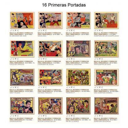 BALILLA, RICARDO Y PIRRACAS - 1954 - Mercurio – Colección Completa – 20 Tebeos En Formato PDF - Descarga Inmediata