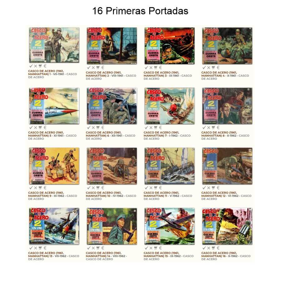 CASCO DE ACERO 2 EN UNO Y EXTRA – 1961 - Colección Completa – 45 Tebeos En Formato PDF - Descarga Inmediata