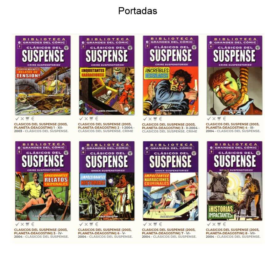 CLÁSICOS DEL SUSPENSE - 2003 - Planeta - Colección Completa - 8 Libros En Formato PDF - Descarga Inmediata