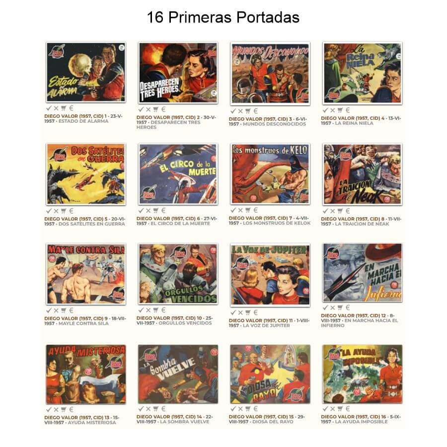 DIEGO VALOR – 2ª Época - 1957 - Cid - Colección Completa – 44 Tebeos En Formato PDF - Descarga Inmediata