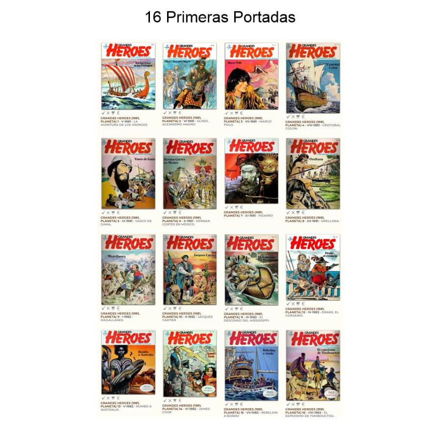 GRANDES HEROES - El Descubrimiento Del Mundo - 1981 - Planeta – Colección Completa – 24 Libros En Formato PDF - Descarga Inmediata