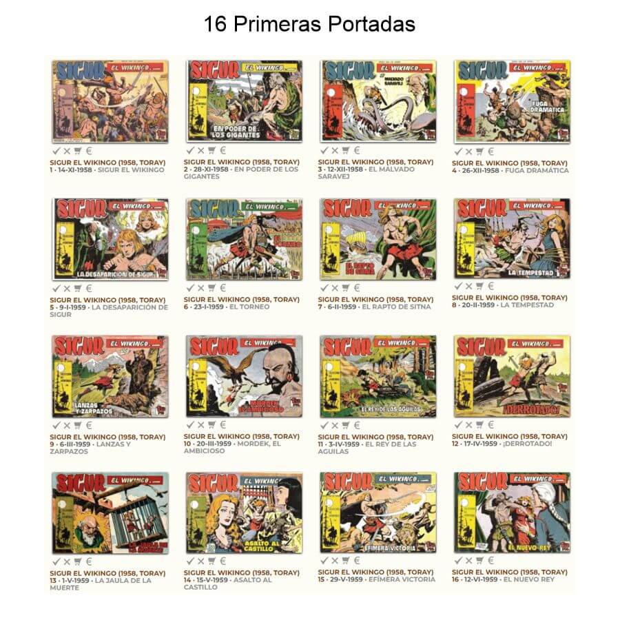SIGUR EL WIKINGO - 1958 - Toray – Colección Completa – 33 Tebeos En Formato PDF - Descarga Inmediata