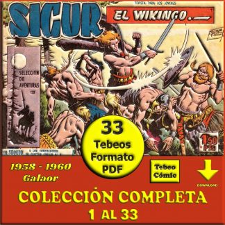 SIGUR EL WIKINGO - 1958 - Toray – Colección Completa – 33 Tebeos En Formato PDF - Descarga Inmediata